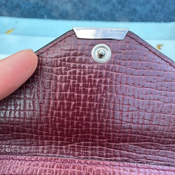 Loewe 🤍 Maroon Textured Leather Clutch - Picture 9 of 14